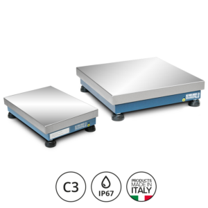 Plattformvekt fra Dini Argeo. TE-serien Plattformvekter med rustfri veieplate og kapasitet opptil 600 kg.